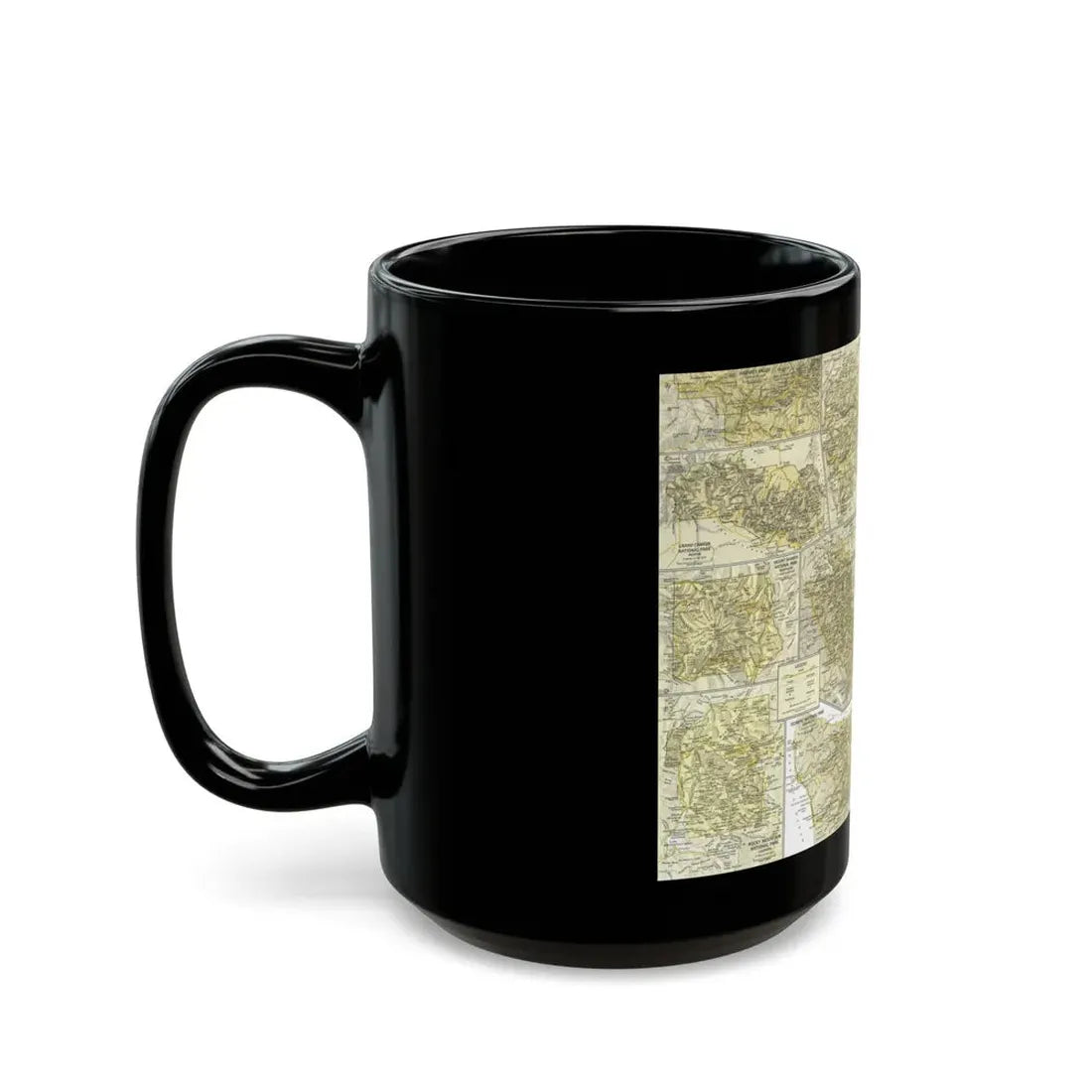 USA - National Parks and Historic Sites 2 (1958) (Map) Black Coffee Mug - Go Mug Yourself