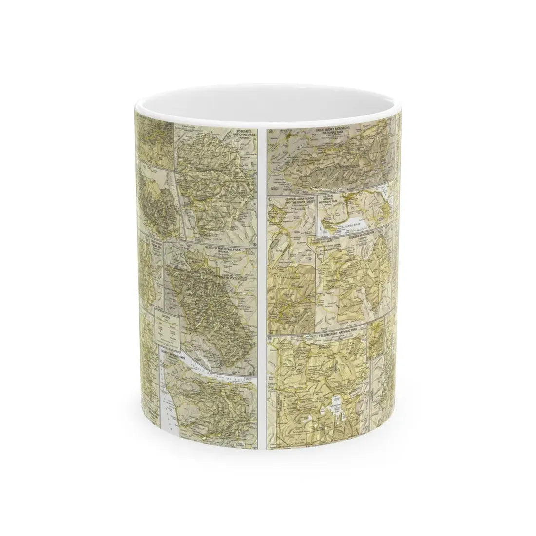 USA - National Parks and Historic Sites 2 (1958) (Map) White Coffee Mug 11oz - Go Mug Yourself