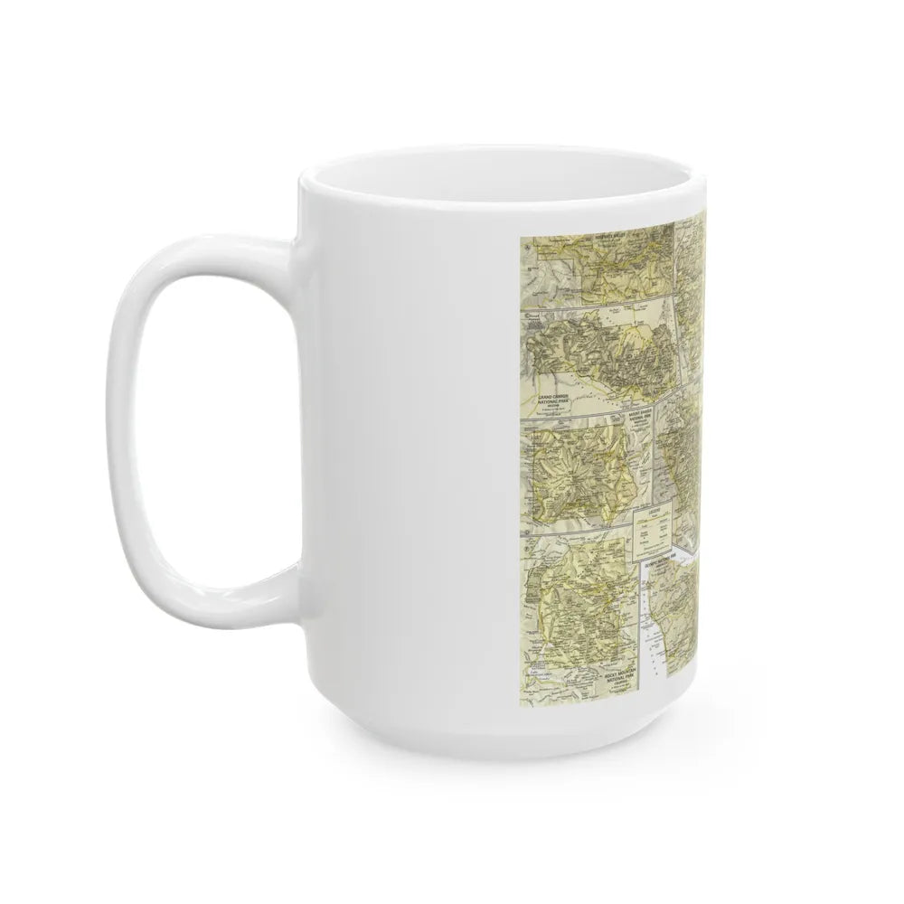 USA - National Parks and Historic Sites 2 (1958) (Map) White Coffee Mug-Go Mug Yourself