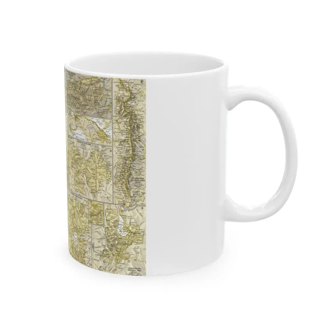 USA - National Parks and Historic Sites 2 (1958) (Map) White Coffee Mug - Go Mug Yourself