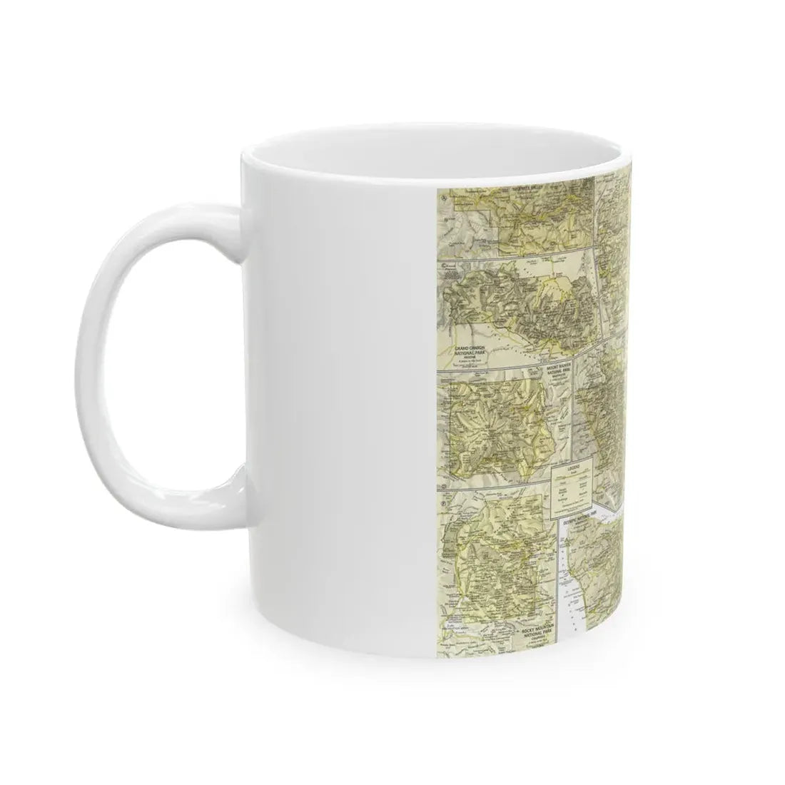 USA - National Parks and Historic Sites 2 (1958) (Map) White Coffee Mug - Go Mug Yourself