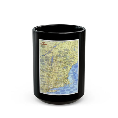 USA - New England 1 (1987) (Map) Black Coffee Mug-15oz-Go Mug Yourself