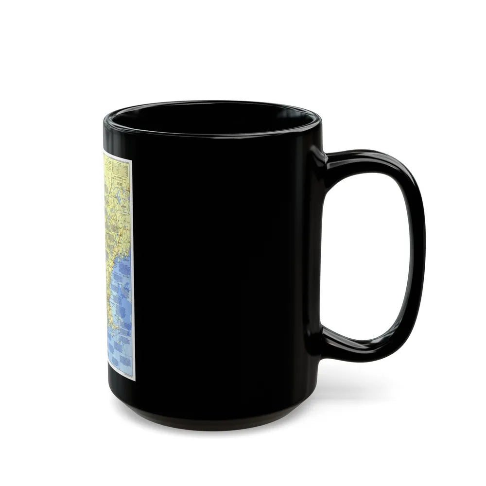 USA - New England 1 (1987) (Map) Black Coffee Mug-Go Mug Yourself