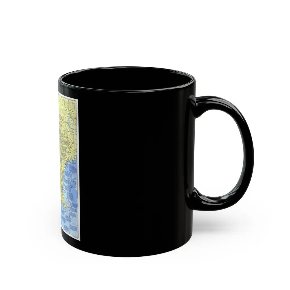 USA - New England 1 (1987) (Map) Black Coffee Mug-Go Mug Yourself