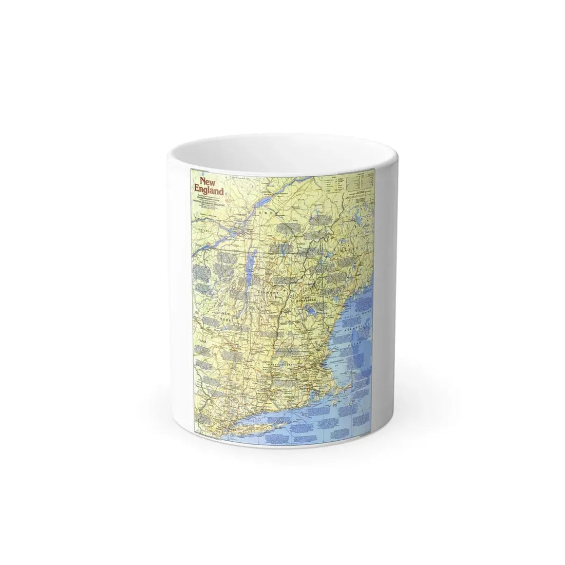 USA - New England 1 (1987) (Map) Color Changing Mug 11oz - Go Mug Yourself