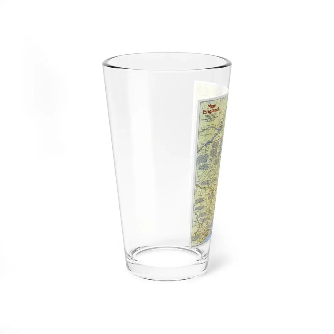 USA - New England 1 (1987) (Map) Pint Glass 16oz - Go Mug Yourself