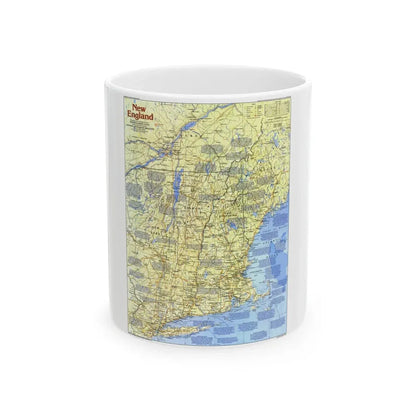 USA - New England 1 (1987) (Map) White Coffee Mug 11oz - Go Mug Yourself