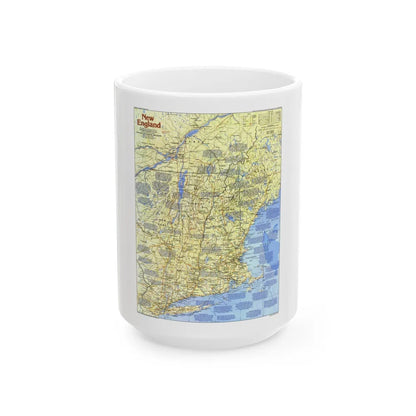 USA - New England 1 (1987) (Map) White Coffee Mug-15oz-Go Mug Yourself