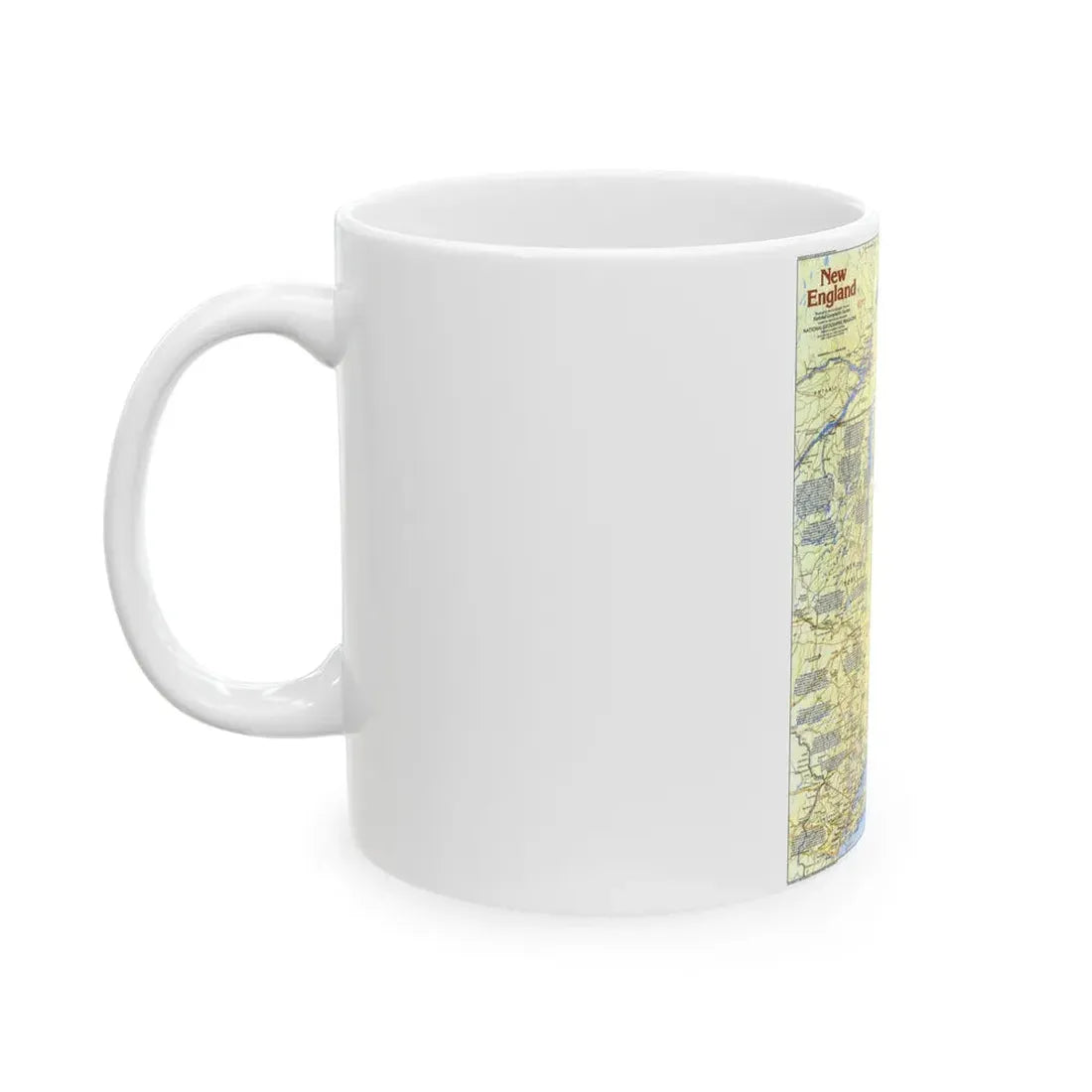 USA - New England 1 (1987) (Map) White Coffee Mug - Go Mug Yourself