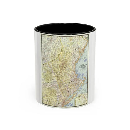 USA - New England (1955) (Map) Accent Coffee Mug 11oz Black - Go Mug Yourself