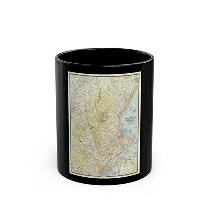 USA - New England (1955) (Map) Black Coffee Mug-11oz-Go Mug Yourself