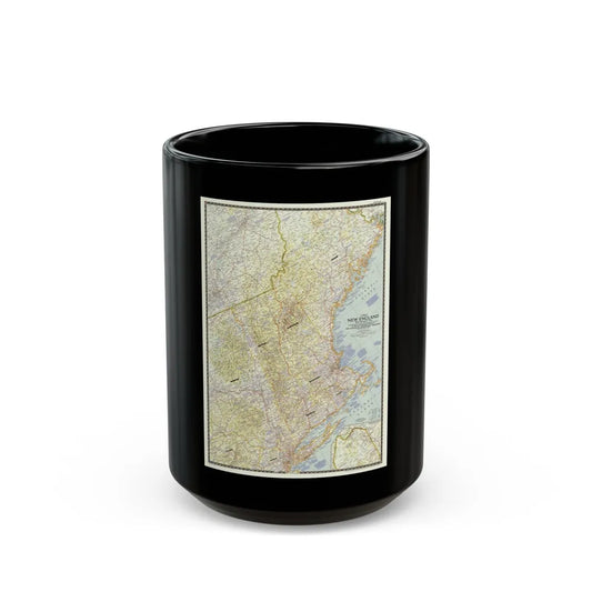 USA - New England (1955) (Map) Black Coffee Mug-15oz-Go Mug Yourself