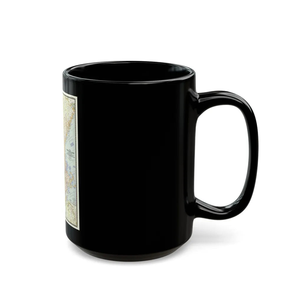 USA - New England (1955) (Map) Black Coffee Mug-Go Mug Yourself