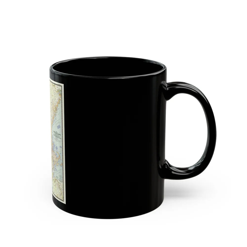 USA - New England (1955) (Map) Black Coffee Mug-Go Mug Yourself