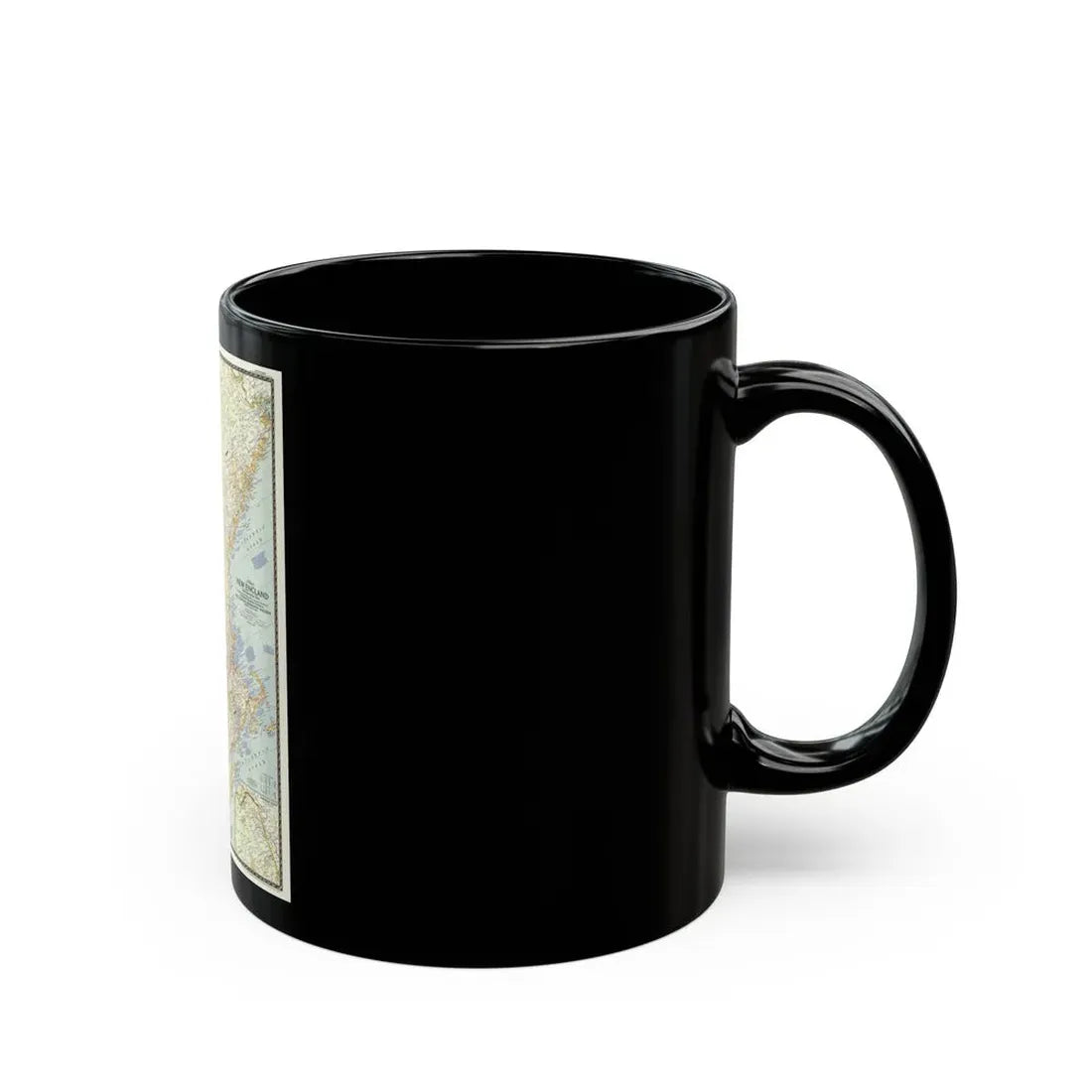 USA - New England (1955) (Map) Black Coffee Mug - Go Mug Yourself