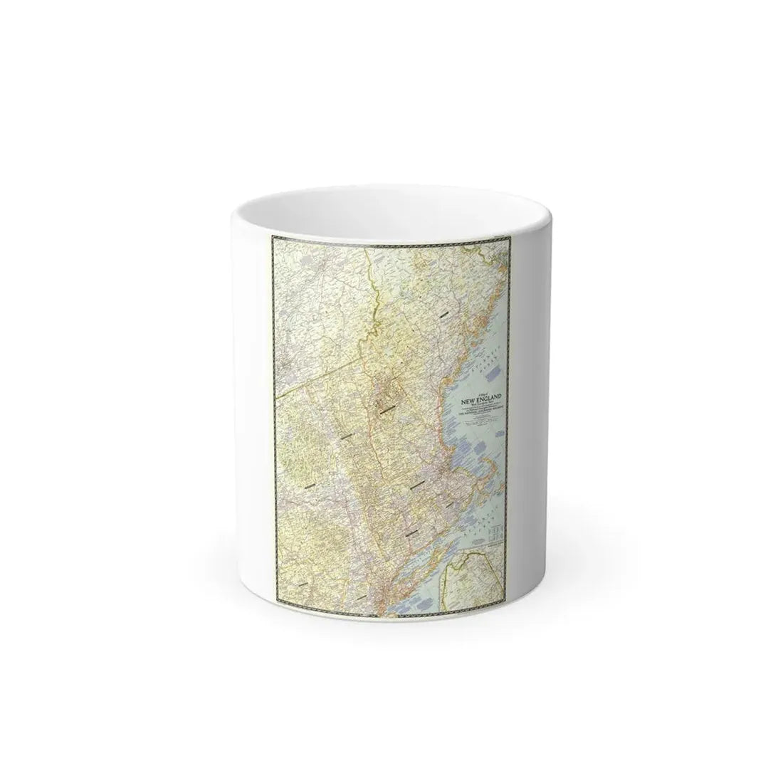 USA - New England (1955) (Map) Color Changing Mug 11oz Default Title 11oz - Go Mug Yourself
