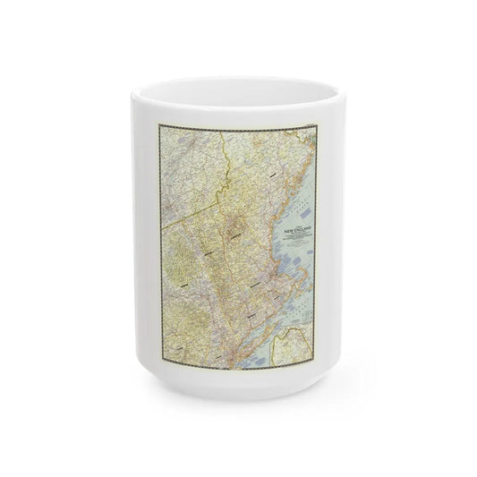 USA - New England (1955) (Map) White Coffee Mug-15oz-Go Mug Yourself