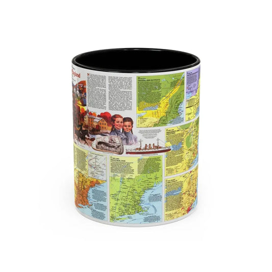 USA - New England 2 (1987) (Map) Accent Coffee Mug 11oz Black - Go Mug Yourself