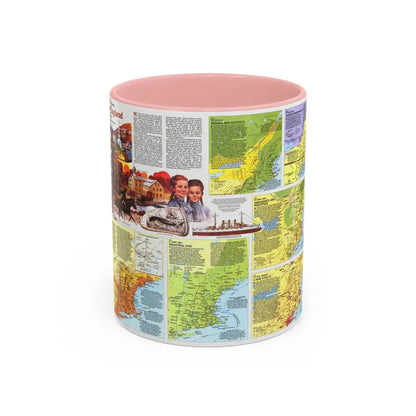 USA - New England 2 (1987) (Map) Accent Coffee Mug 11oz Pink - Go Mug Yourself