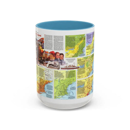 USA - New England 2 (1987) (Map) Accent Coffee Mug 15oz Light Blue - Go Mug Yourself