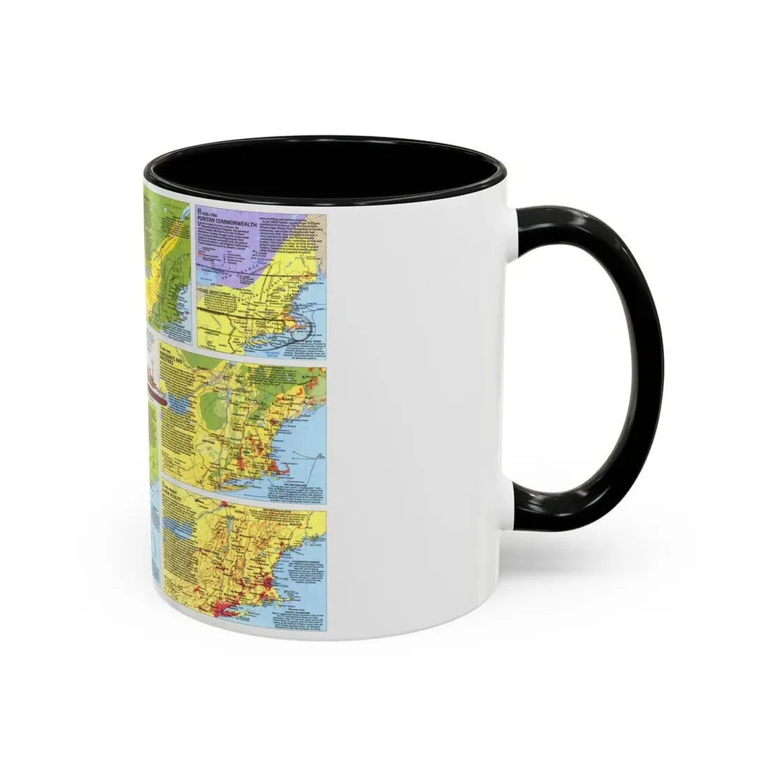 USA - New England 2 (1987) (Map) Accent Coffee Mug - Go Mug Yourself