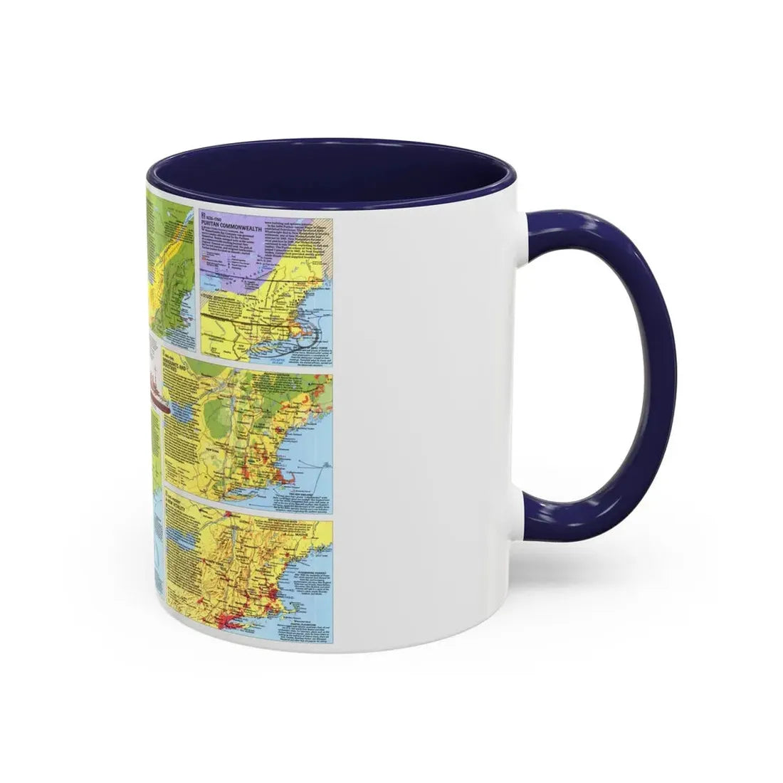 USA - New England 2 (1987) (Map) Accent Coffee Mug - Go Mug Yourself