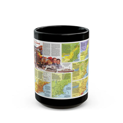 USA - New England 2 (1987) (Map) Black Coffee Mug-15oz-Go Mug Yourself