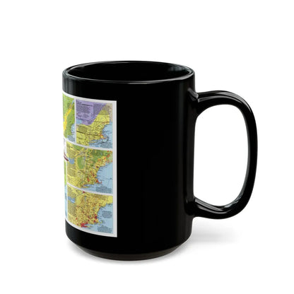 USA - New England 2 (1987) (Map) Black Coffee Mug-Go Mug Yourself