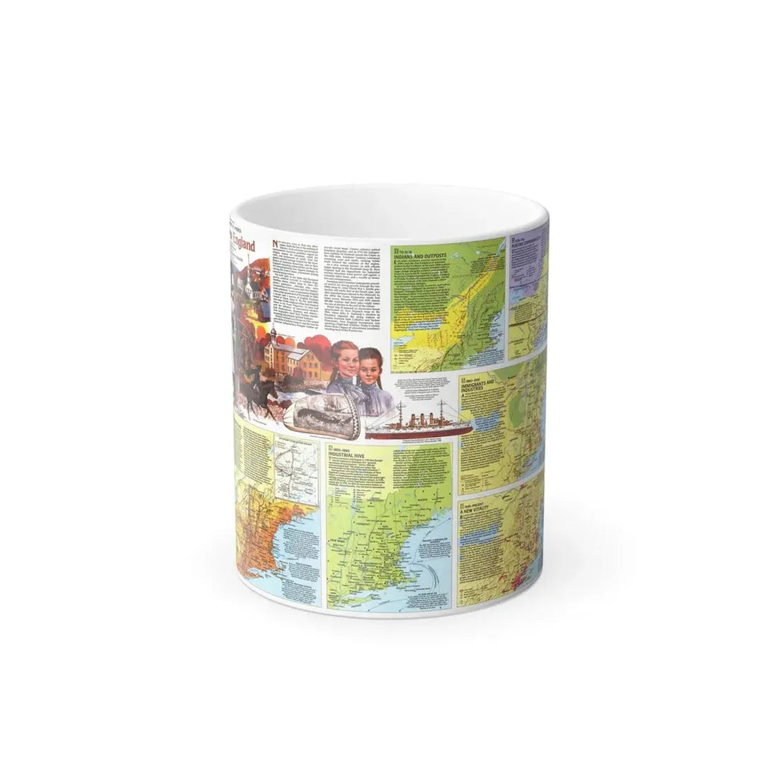 USA - New England 2 (1987) (Map) Color Changing Mug 11oz Default Title 11oz - Go Mug Yourself