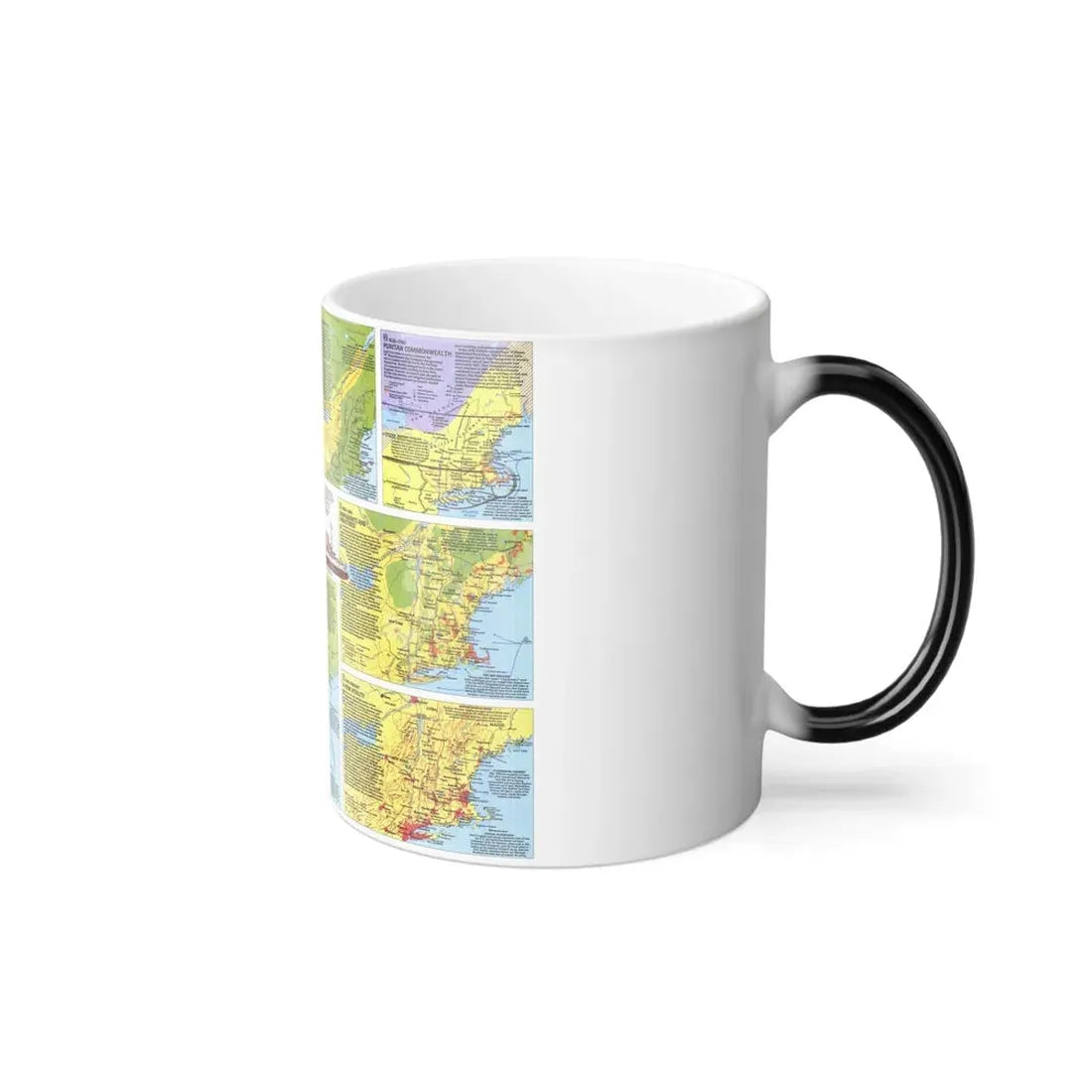 USA - New England 2 (1987) (Map) Color Changing Mug 11oz - Go Mug Yourself
