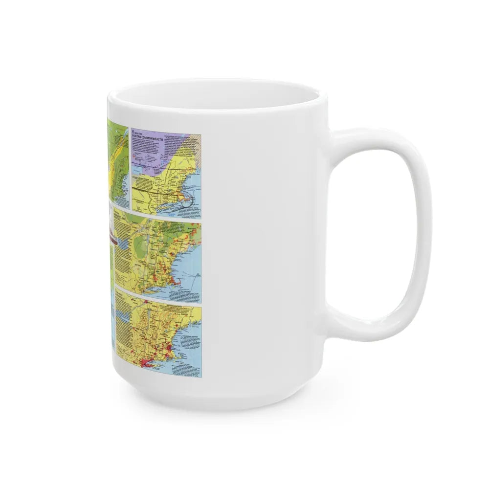 USA - New England 2 (1987) (Map) White Coffee Mug-Go Mug Yourself