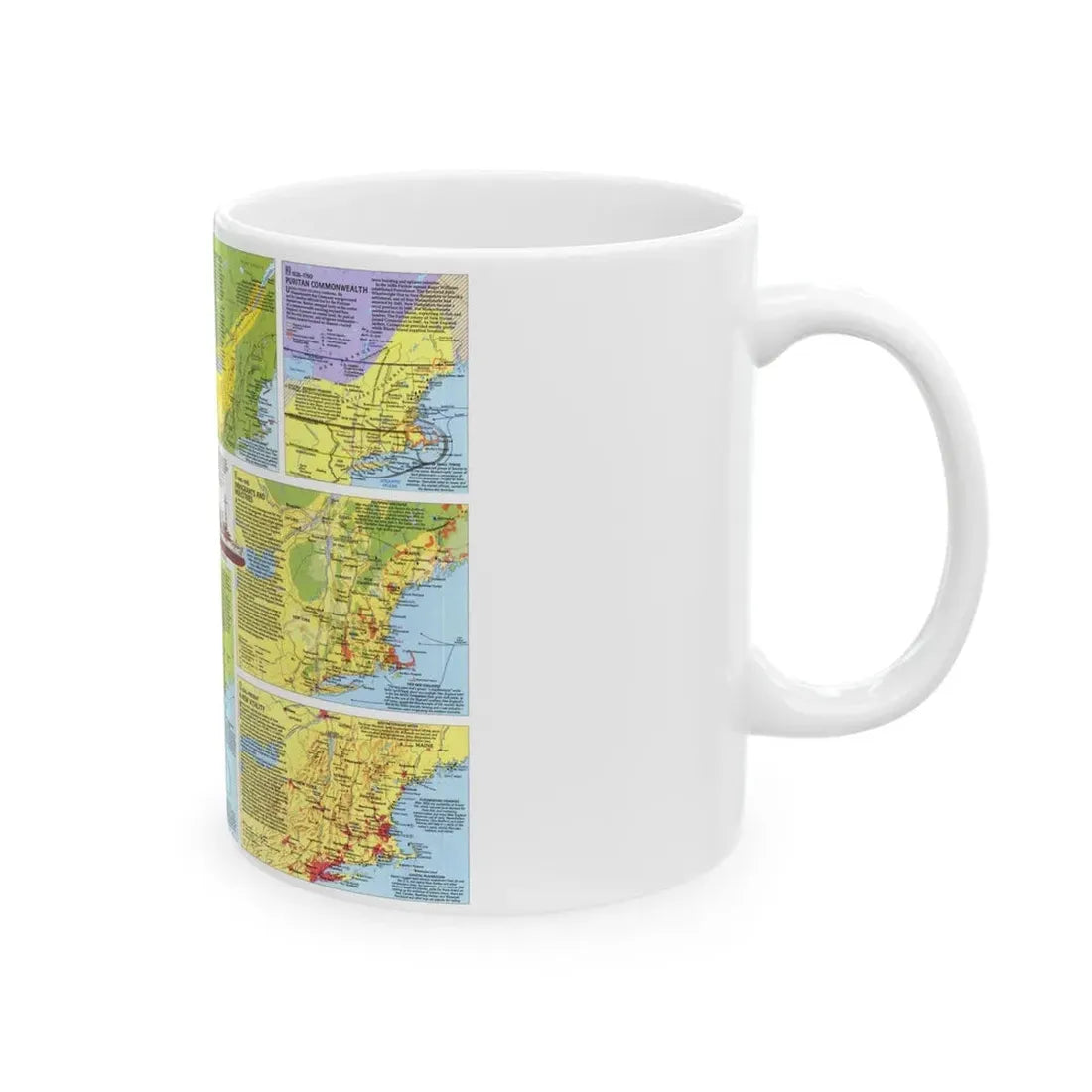 USA - New England 2 (1987) (Map) White Coffee Mug - Go Mug Yourself