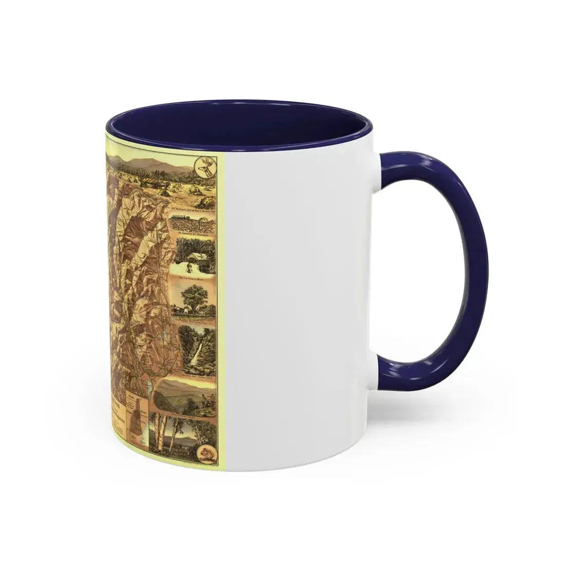 USA - New Hampshire's White Mountains (1937) (Map) Accent Coffee Mug - Go Mug Yourself