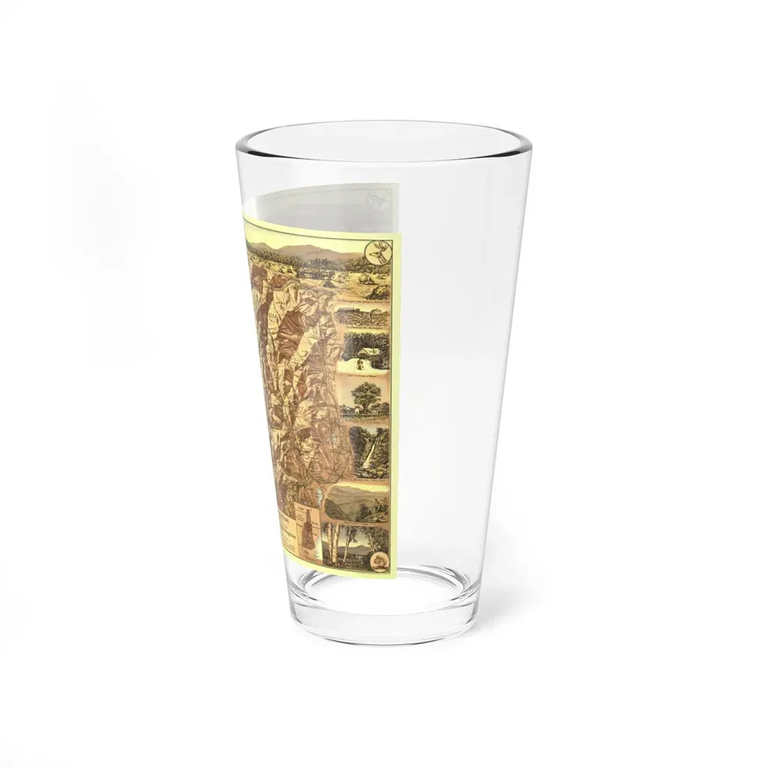 USA - New Hampshire's White Mountains (1937) (Map) Pint Glass 16oz - Go Mug Yourself