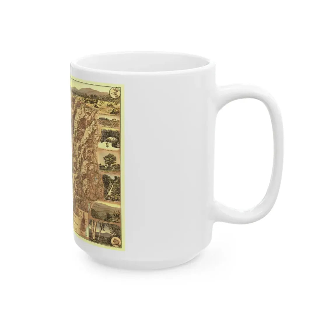 USA - New Hampshire's White Mountains (1937) (Map) White Coffee Mug - Go Mug Yourself
