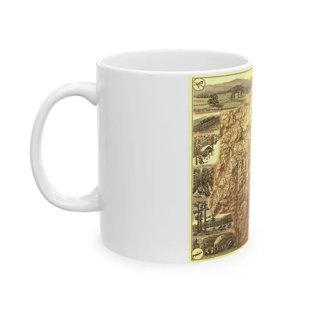 USA - New Hampshire's White Mountains (1937) (Map) White Coffee Mug - Go Mug Yourself
