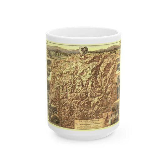 USA - New Hampshire's White Mountains (1937) (Map) White Coffee Mug-15oz-Go Mug Yourself