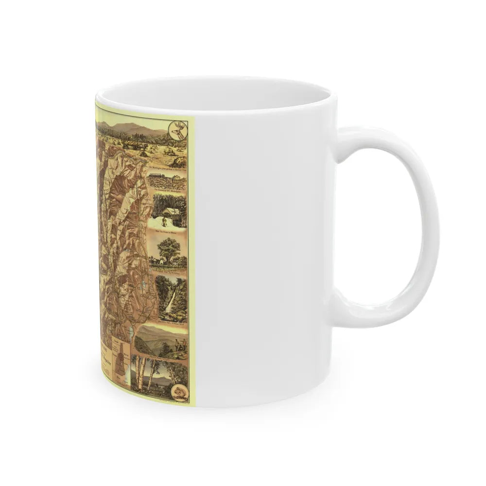 USA - New Hampshire's White Mountains (1937) (Map) White Coffee Mug-Go Mug Yourself