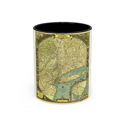 USA - New York City (1939) (Map) Accent Coffee Mug 11oz Black - Go Mug Yourself