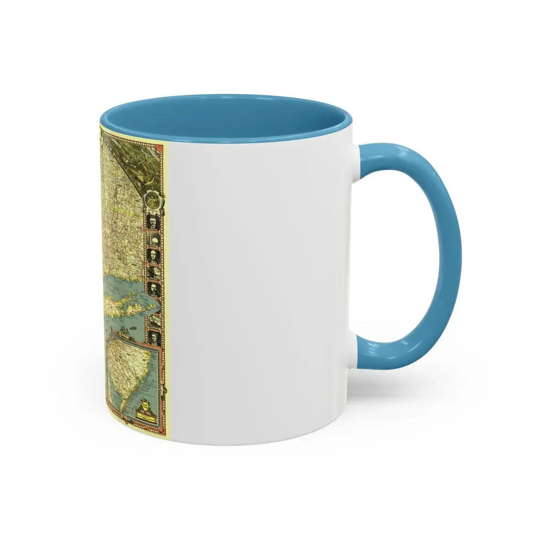 USA - New York City (1939) (Map) Accent Coffee Mug - Go Mug Yourself