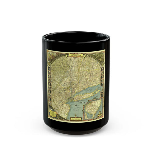 USA - New York City (1939) (Map) Black Coffee Mug-15oz-Go Mug Yourself