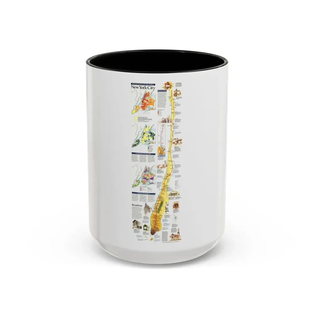 USA - New York City (1999) (Map) Accent Coffee Mug 15oz Black - Go Mug Yourself