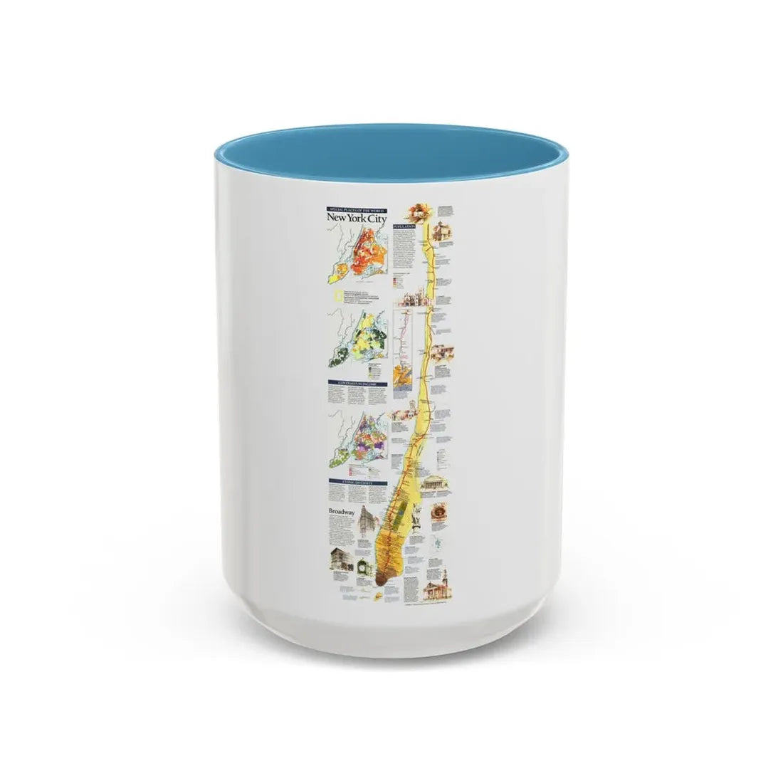 USA - New York City (1999) (Map) Accent Coffee Mug 15oz Light Blue - Go Mug Yourself