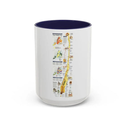 USA - New York City (1999) (Map) Accent Coffee Mug 15oz Navy - Go Mug Yourself