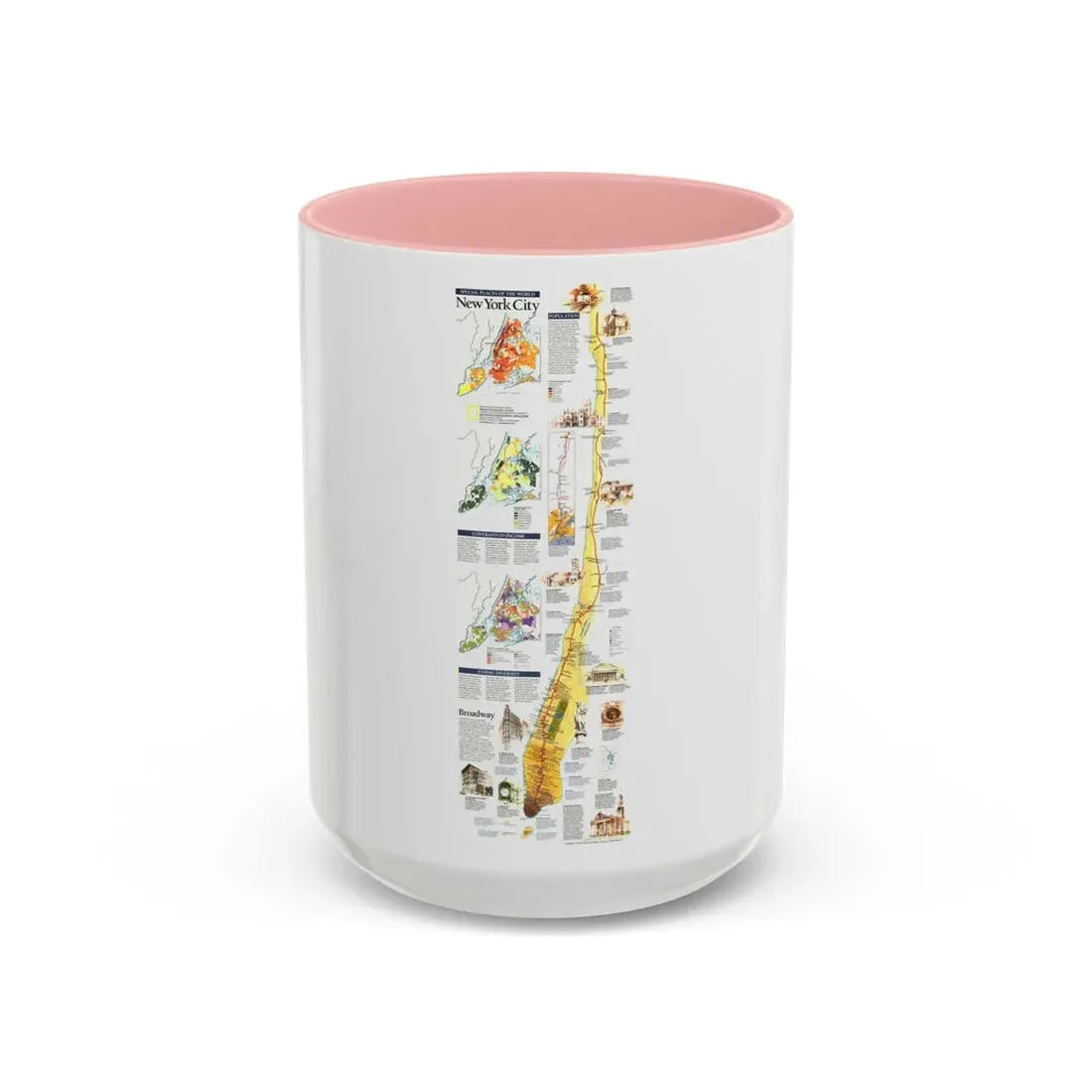 USA - New York City (1999) (Map) Accent Coffee Mug 15oz Pink - Go Mug Yourself