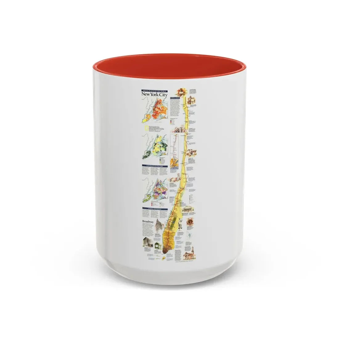 USA - New York City (1999) (Map) Accent Coffee Mug 15oz Red - Go Mug Yourself