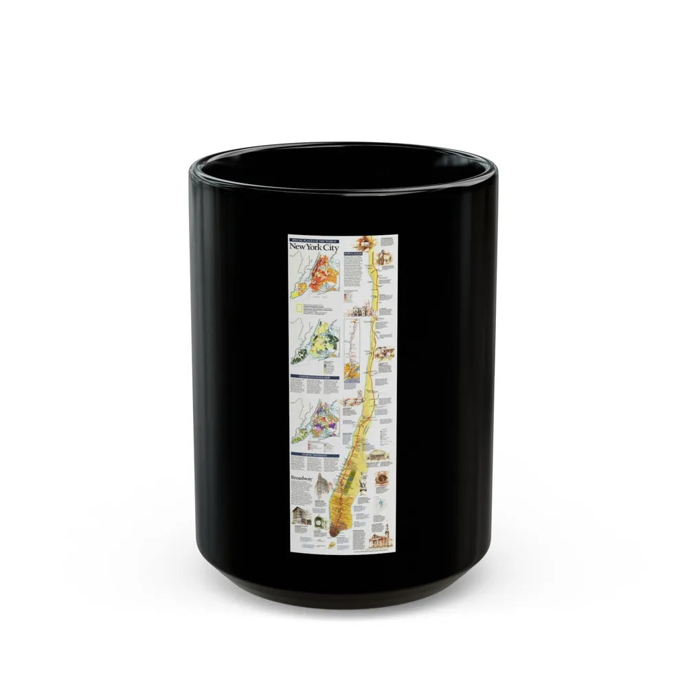 USA - New York City (1999) (Map) Black Coffee Mug-15oz-Go Mug Yourself