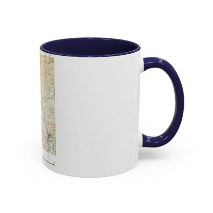USA - North Carolina, Tennessee (1889) (Map) Accent Coffee Mug - Go Mug Yourself