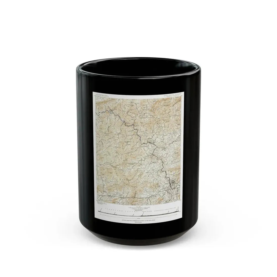 USA - North Carolina, Tennessee (1889) (Map) Black Coffee Mug 15oz - Go Mug Yourself