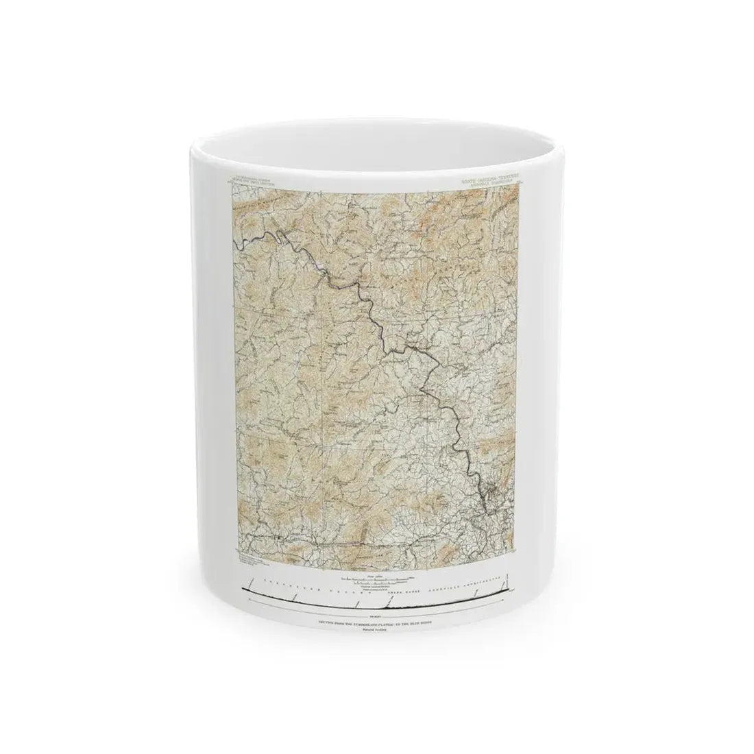 USA - North Carolina, Tennessee (1889) (Map) White Coffee Mug 11oz - Go Mug Yourself